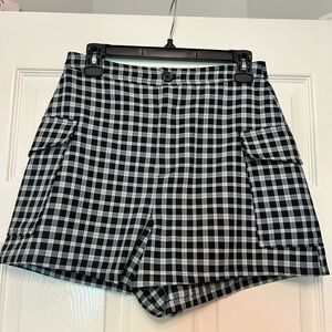 BP Blue Black Mason Plaid Shorts High Rise Waist Clueless Retro Size Small